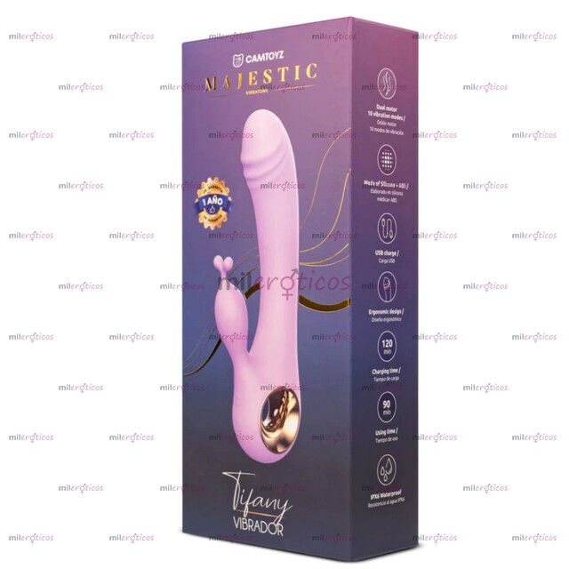 FOTOS DE VIBRADOR DOBLE TIFANY CON 10 MODOS DE VIBRACION RECARGABLE