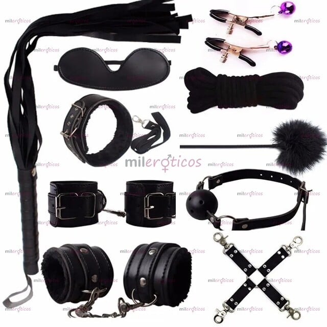 FOTOS DE KIT BONDAGE JUEGO DE 10 PIEZAS BDSM FETICHE JUGUETES PAREJAS