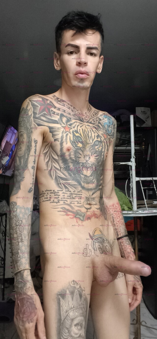 FOTOS DE FLACO VERGON ACTIVO TATUADO BLANCO LECHERO