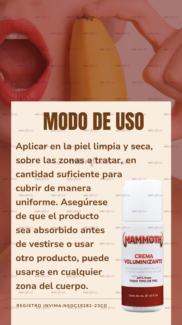 FOTOS DE MAMMOTH CREMA VOLUMINIZANTE PORQUE MERECES TAMAÑO EXTRA