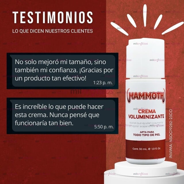 FOTOS DE MAMMOTH CREMA VOLUMINIZANTE PORQUE MERECES TAMAÑO EXTRA