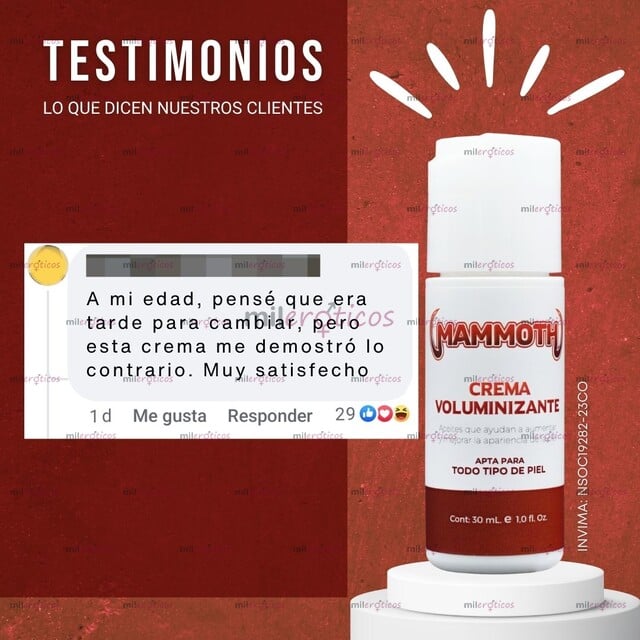 FOTOS DE MAMMOTH CREMA VOLUMINIZANTE PORQUE MERECES TAMAÑO EXTRA