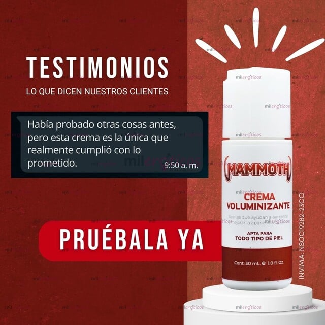 FOTOS DE MAMMOTH CREMA VOLUMINIZANTE PORQUE MERECES TAMAÑO EXTRA