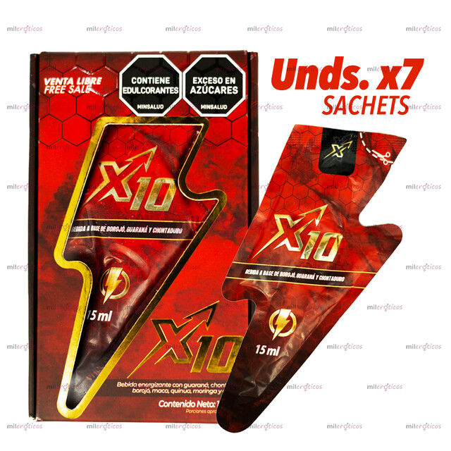 FOTOS DE X10 POTENCIALIZADOR AUMENTE SU DESEO SEXUAL SACHET X 7 UNIDADES