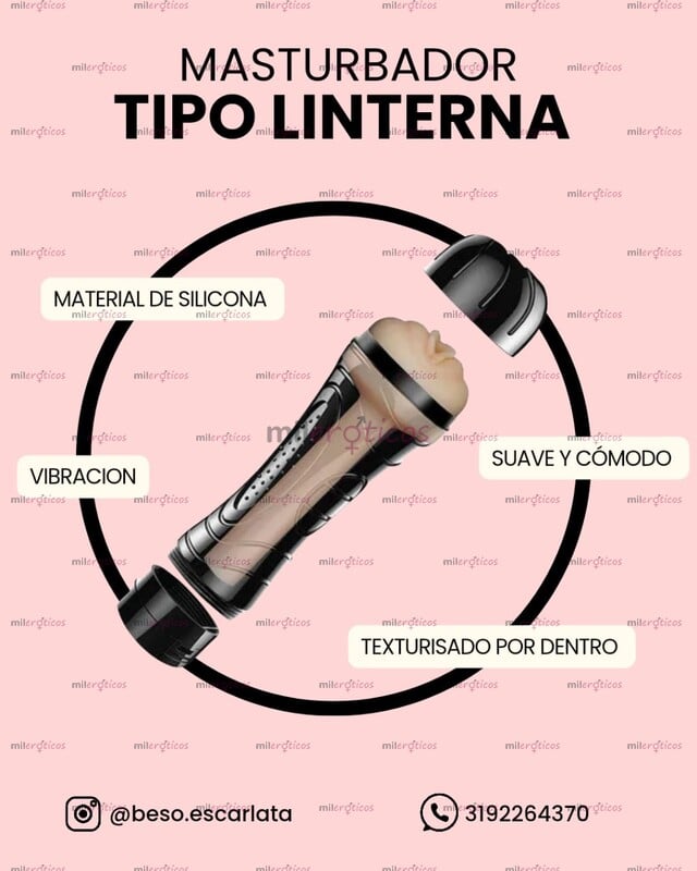 FOTOS DE MASTURBADOR TIPO LINTERNA NEGRO CON VIBRACION