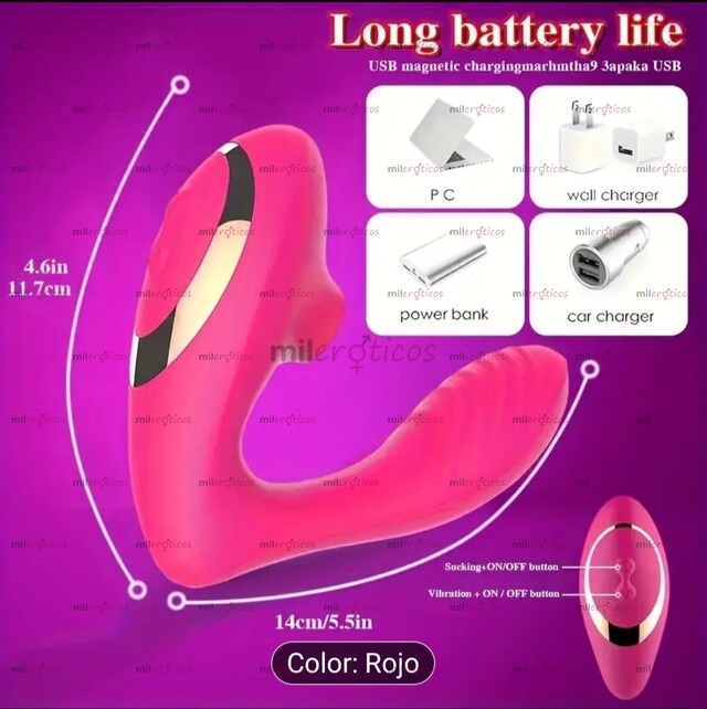 FOTOS DE SUCCIONADOR DE CLITORIS Y VIBRADOR PARA PUNTO G RECARGABLE Y DURABLE!