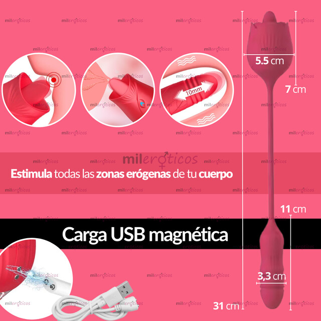 FOTOS DE 1924213 VIBRADOR CONSOLADOR EN FORMA DE ROSA ESTIMULADOR CLÍTORIS Y PUNTO G