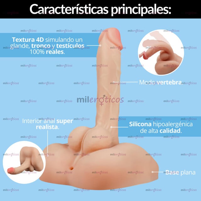 FOTOS DE 1939980 DILDO MEDIO TORSO UNISEX ULTRAREALISTA ARTICULADO SILICONA PREMIUM