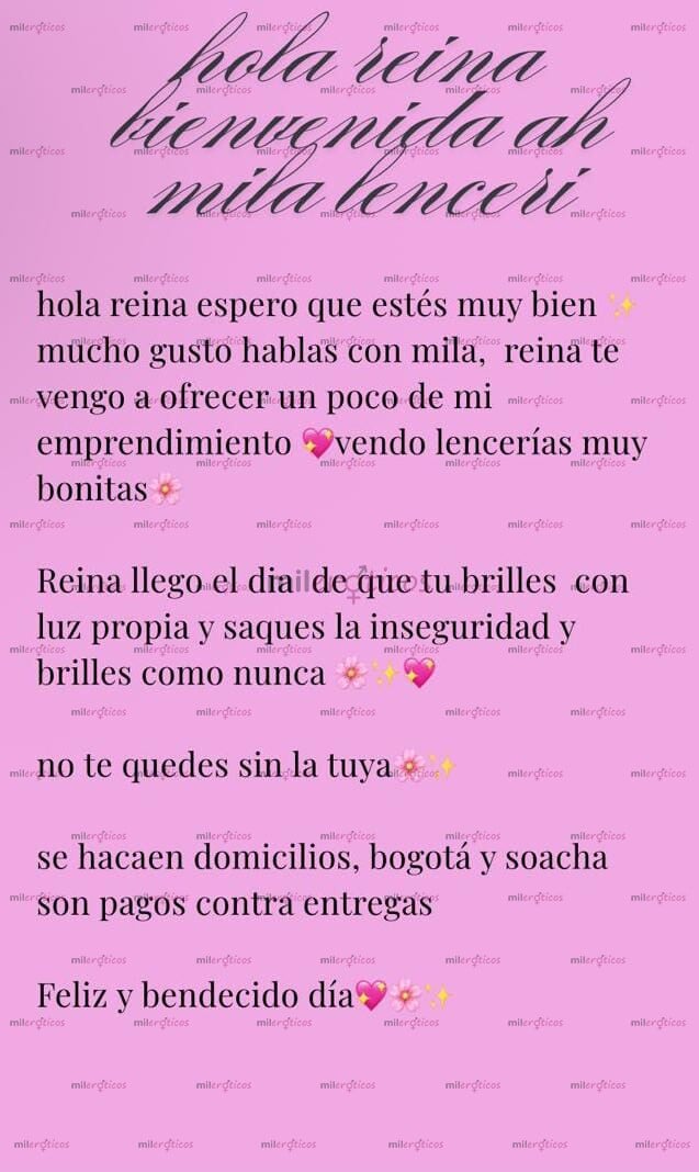 FOTOS DE HOLA REINA BIENVENIDA AMI PERFIL, VENDO LINDAS LENCERIAS NO TE QUEDES SIN LA TUY