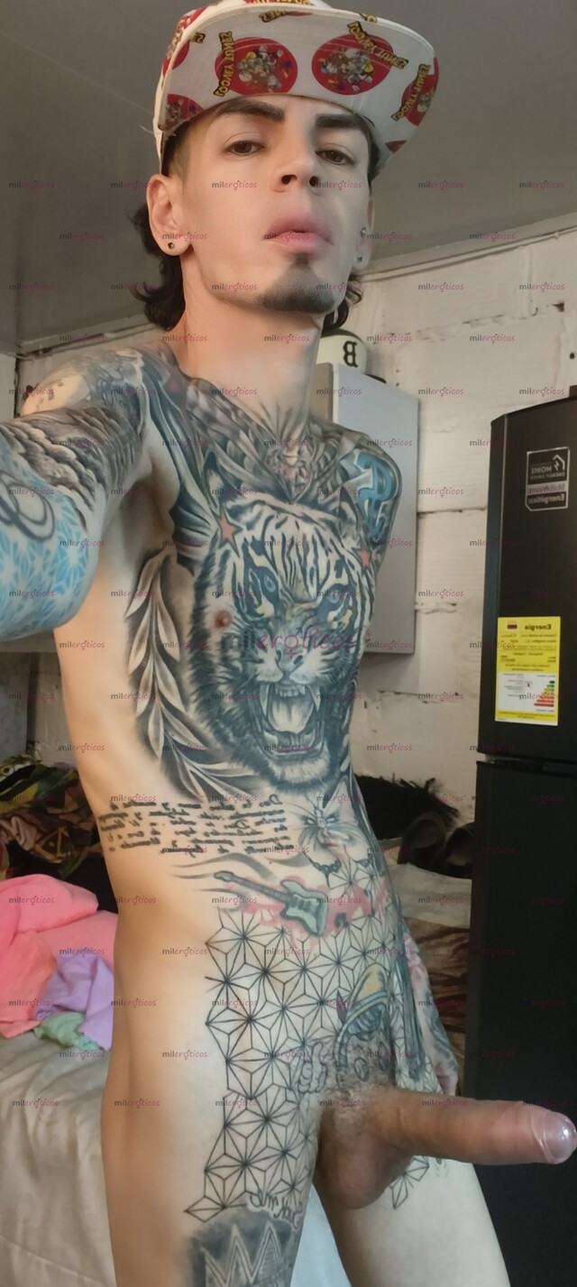 FOTOS DE FLACO VERGON ACTIVO TATUADO BLANCO ARRECHO