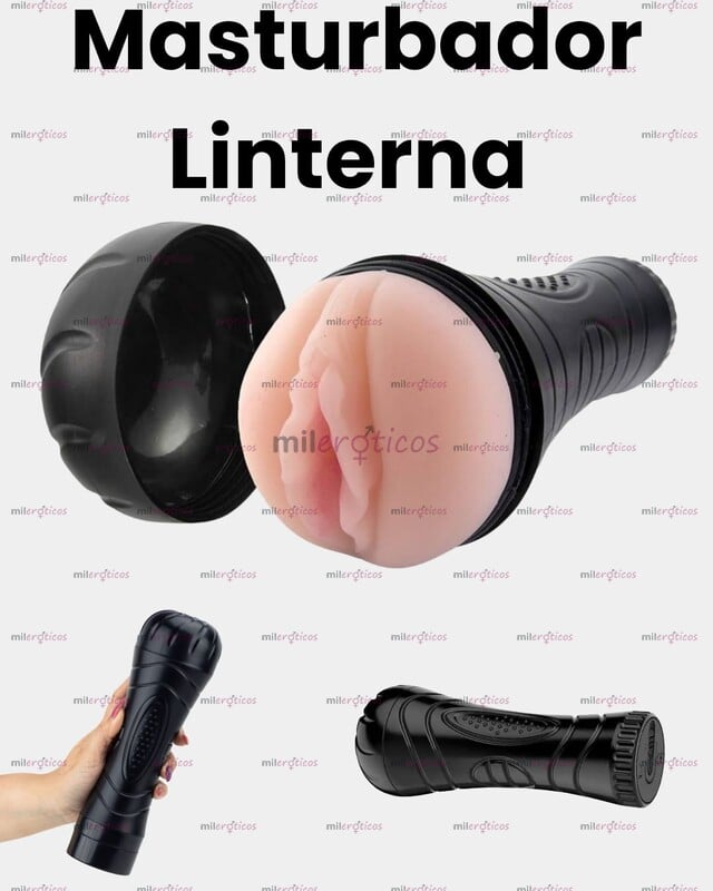 FOTOS DE MASTURBADOR TIPO LINTERNA NEGRO CON VIBRACION