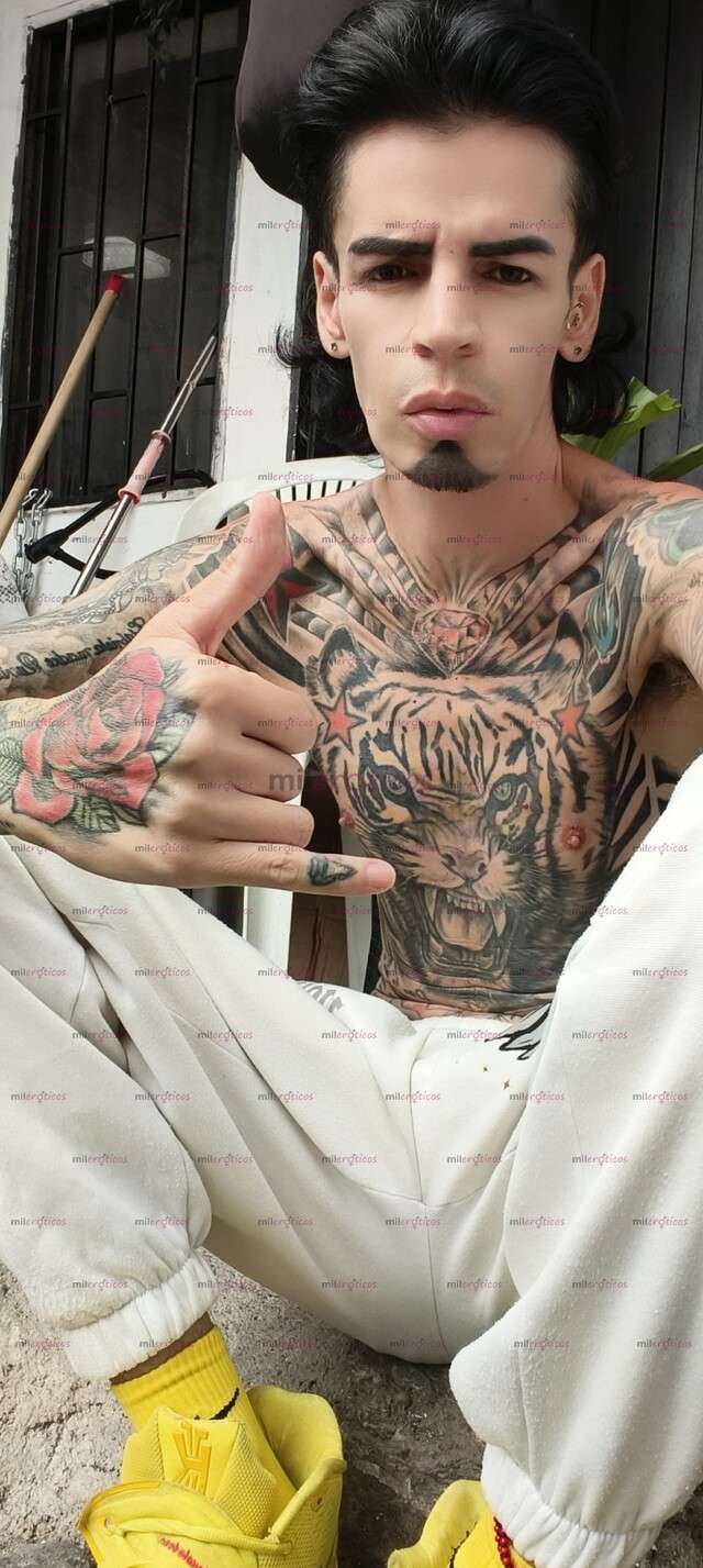 FOTOS DE FLACO VERGON ACTIVO BLANCO TATUADO CON SITIO
