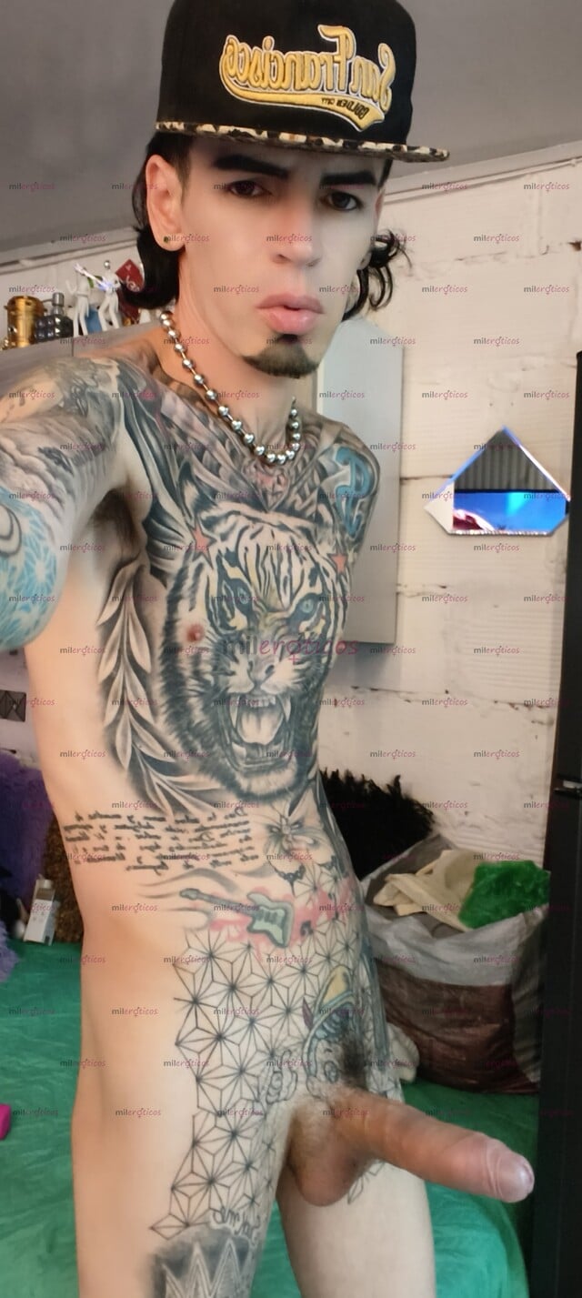 FOTOS DE FLACO VERGON ACTIVO BLANCO TATUADO CON SITIO