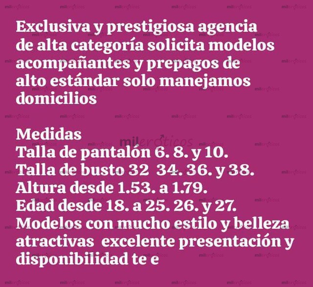 FOTOS DE EXCLUSIVA AGENCIA SOLICITA EXCLUSIVAS MODELOS PREPAGOS PARA TRABAJAR