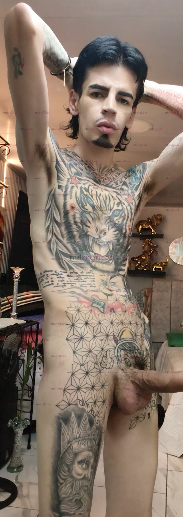 FOTOS DE FLACO ACTIVO SERIO VERGON TATUADO BLANCO CON SITIO