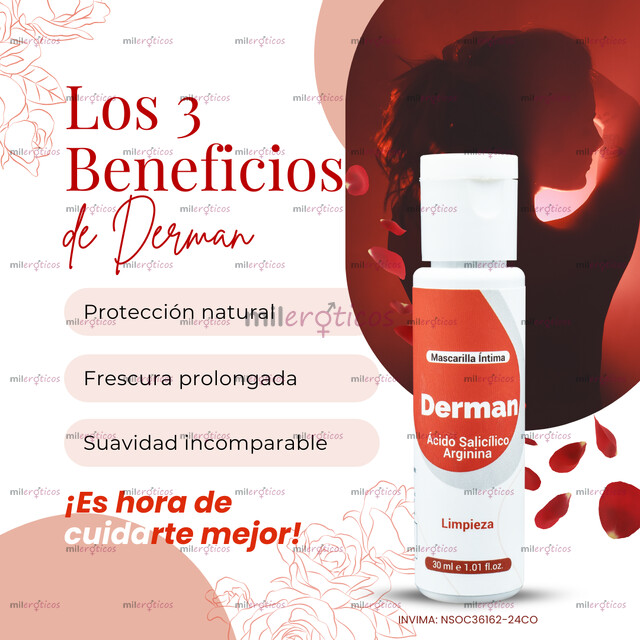 FOTOS DE DERMAN 30 ML LIMPIEZA ÍNTIMA PARA HOMBRE Y MUJER