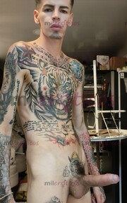 FLACO VERGON FETICHERO TATUADO BLANCO Y BN ACTIVO - FOTO 8