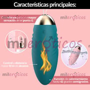 1917338 HUEVO VIBRADOR INHALAMBRICO CON TEMPERATURA RECARGABLE DE LUJO - FOTO 2