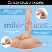 1939980 DILDO MEDIO TORSO UNISEX ULTRAREALISTA ARTICULADO SILICONA PREMIUM - FOTO 7