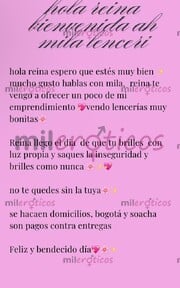 HOLA REINA BIENVENIDA AMI PERFIL, VENDO LINDAS LENCERIAS NO TE QUEDES SIN LA TUY - FOTO 4