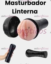 MASTURBADOR TIPO LINTERNA NEGRO CON VIBRACION - FOTO 10