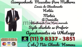 Ola sou marcelosou acompanhante para mulherespreferencia senhoras e senhoritas20 ate 75 anos de idadeidade 45altura 1 86cor loiroolhos verdesatendimen...